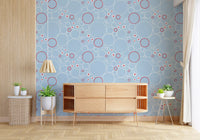 Hallway area styled with the River Bubbles wallpaper feature