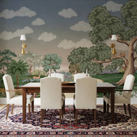 Three deer, two squirrels, and a robin fill the Enchanted Forest Path Wall Mural scene.