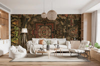 Natural daylight from the Living area the matte Cosmic wall mural.