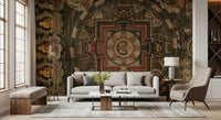 palace structures form the core of this fascinating Cosmic wall mural.