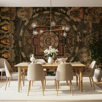 The central mandala of this Harmony wall mural fills the Dining room.