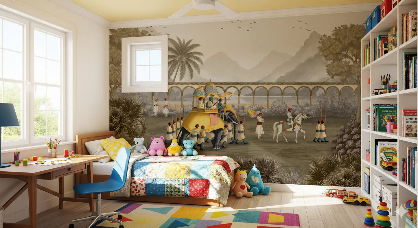 Grandeur moghole : la fresque murale de la procession des éléphants