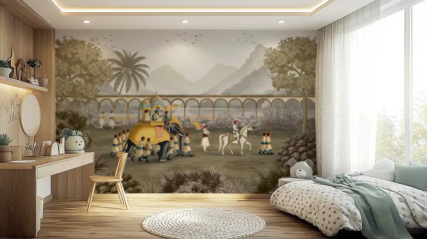 Grandeur moghole : la fresque murale de la procession des éléphants
