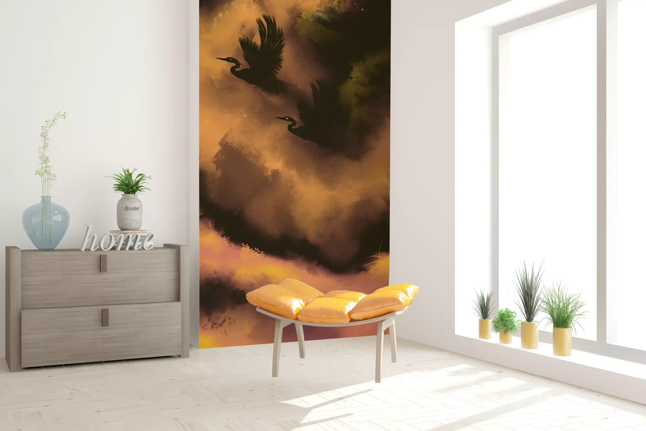 Ätherischer Flug Moody Mystische Aquarell Dunkle Wandtapete