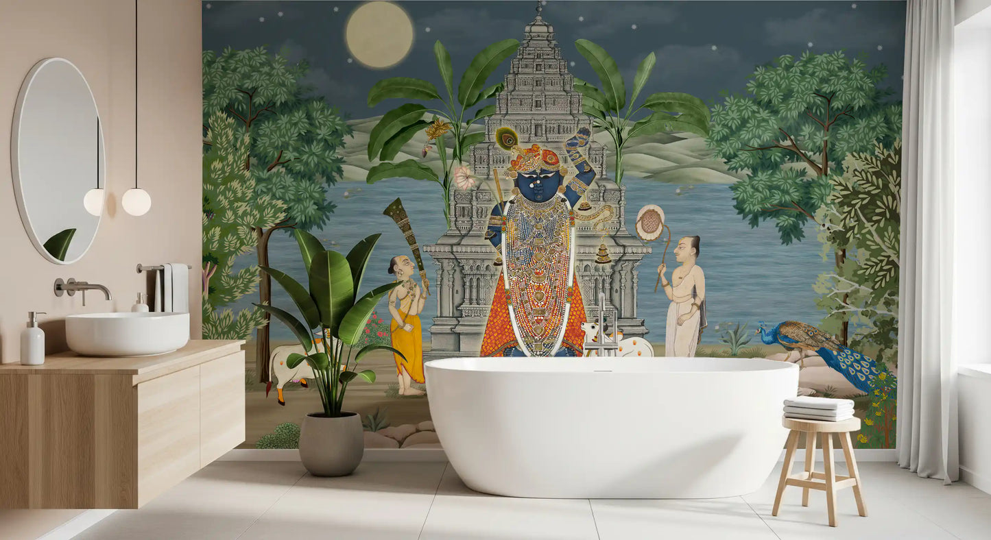 Fresque Murale Royaume Divin au Clair de Lune