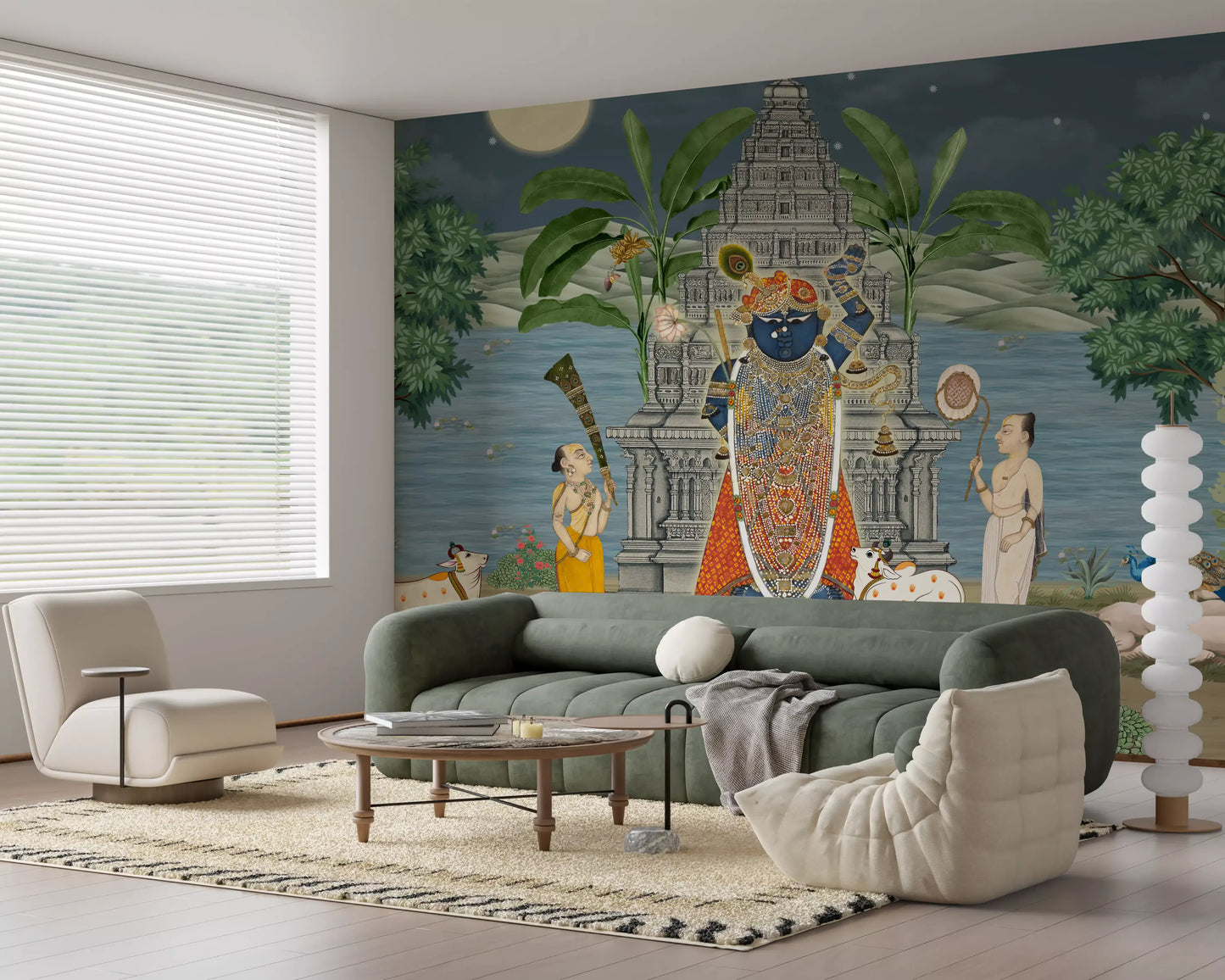 Fresque Murale Royaume Divin au Clair de Lune