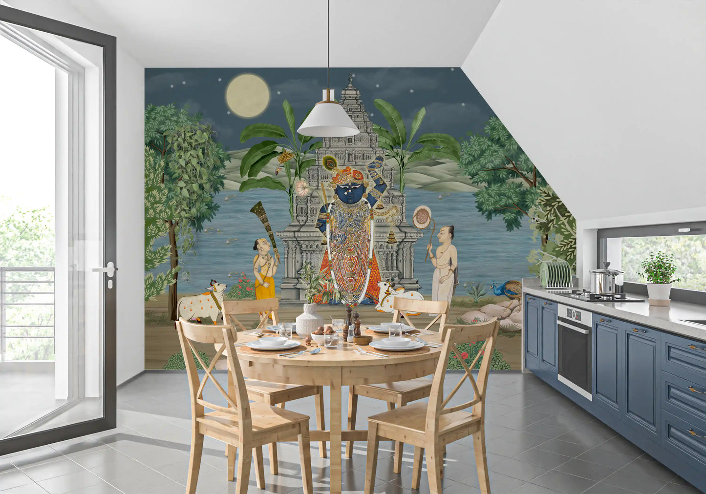 Fresque Murale Royaume Divin au Clair de Lune