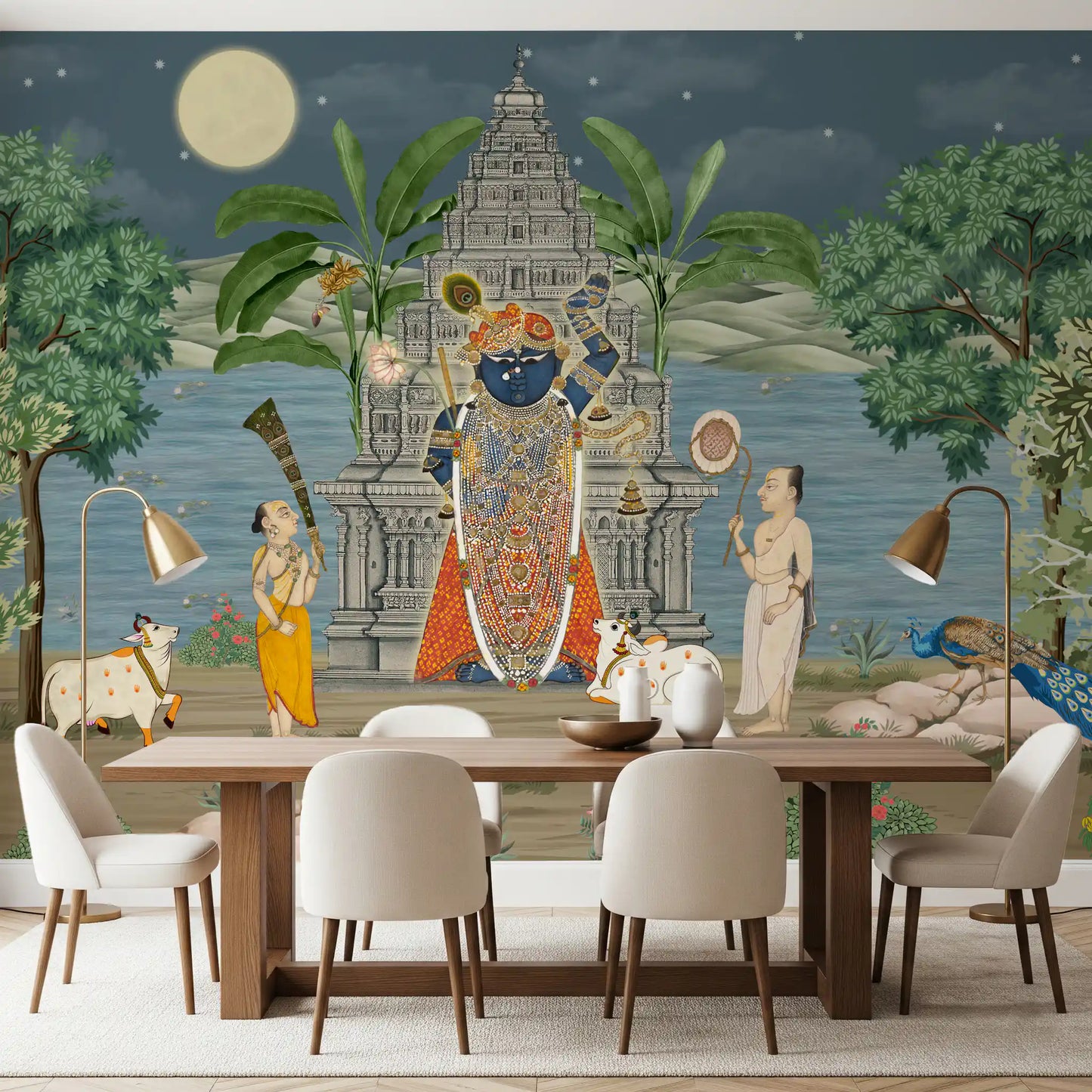 Fresque Murale Royaume Divin au Clair de Lune
