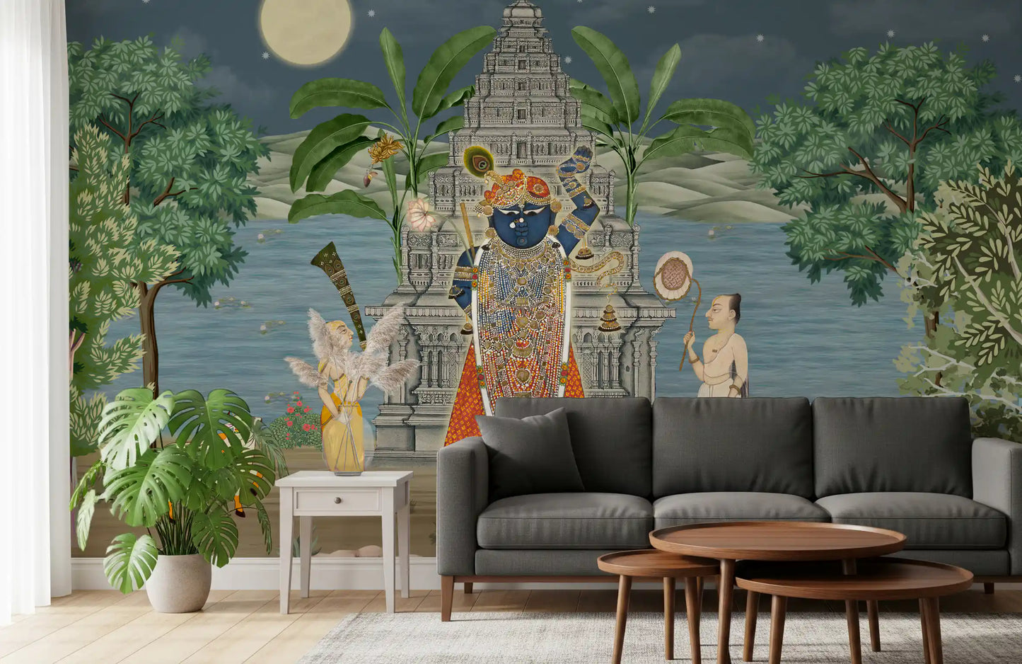 Fresque Murale Royaume Divin au Clair de Lune