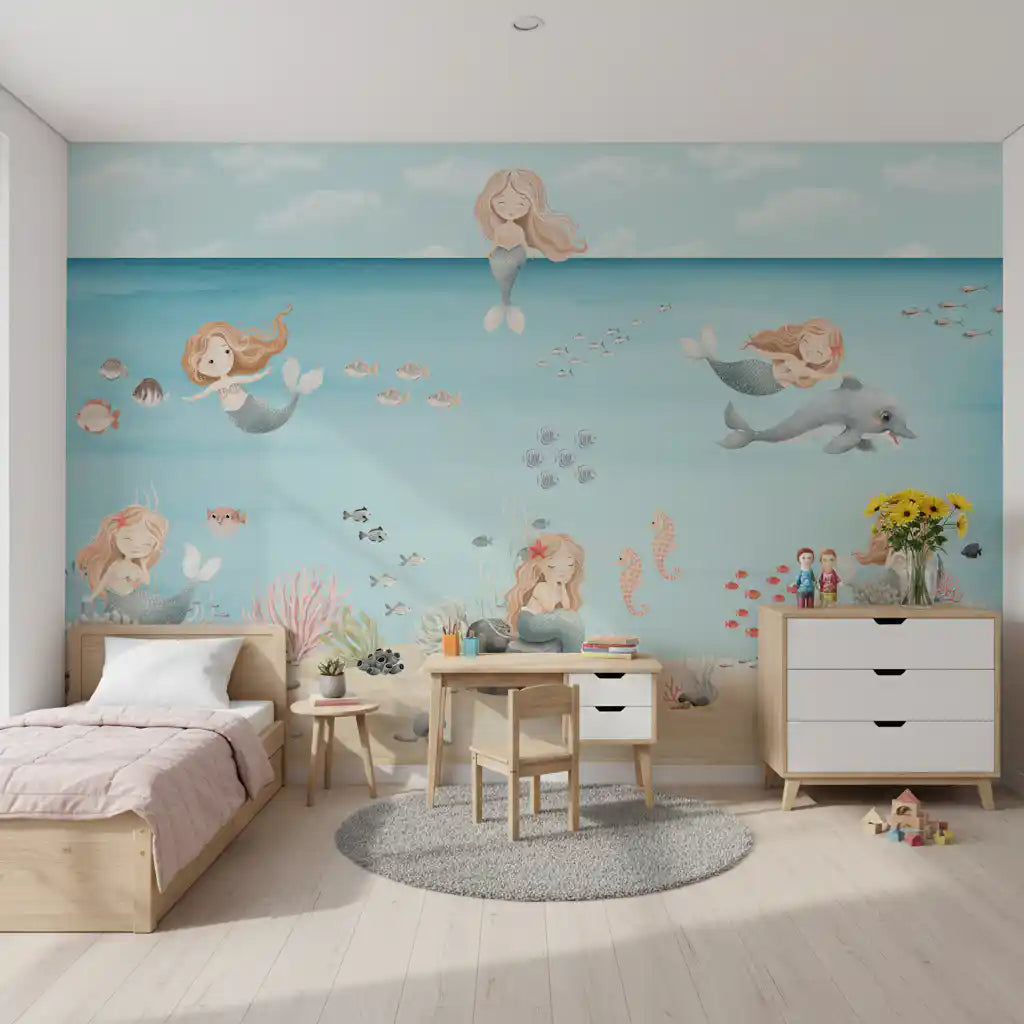 Mermaid Lagoon Dreams Wall Mural