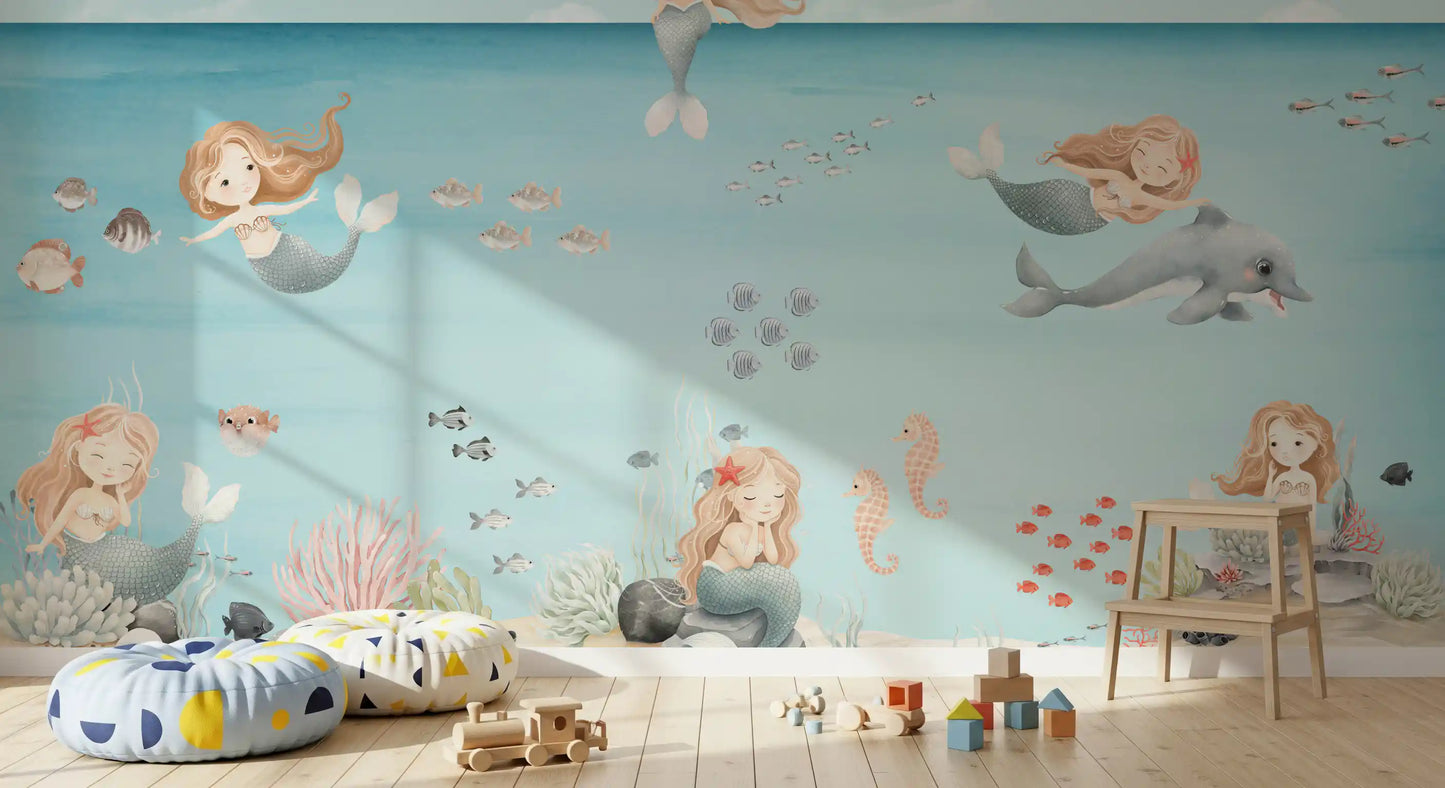 Mermaid Lagoon Dreams Wall Mural