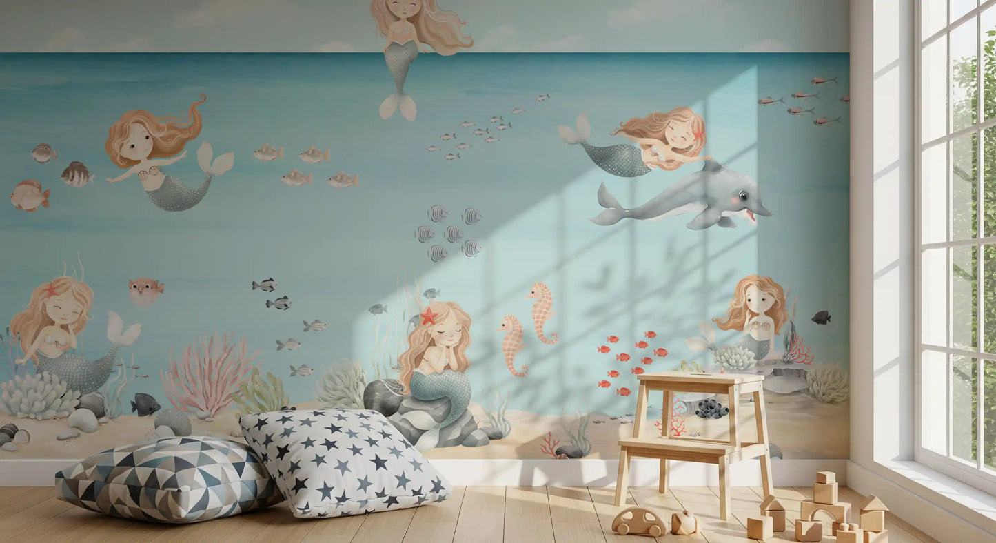 Mermaid Lagoon Dreams Wall Mural