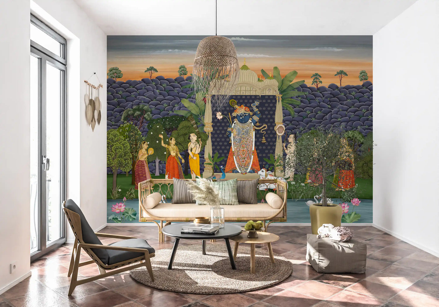 Sacred Garden: Pichwai Serenity Wall Mural