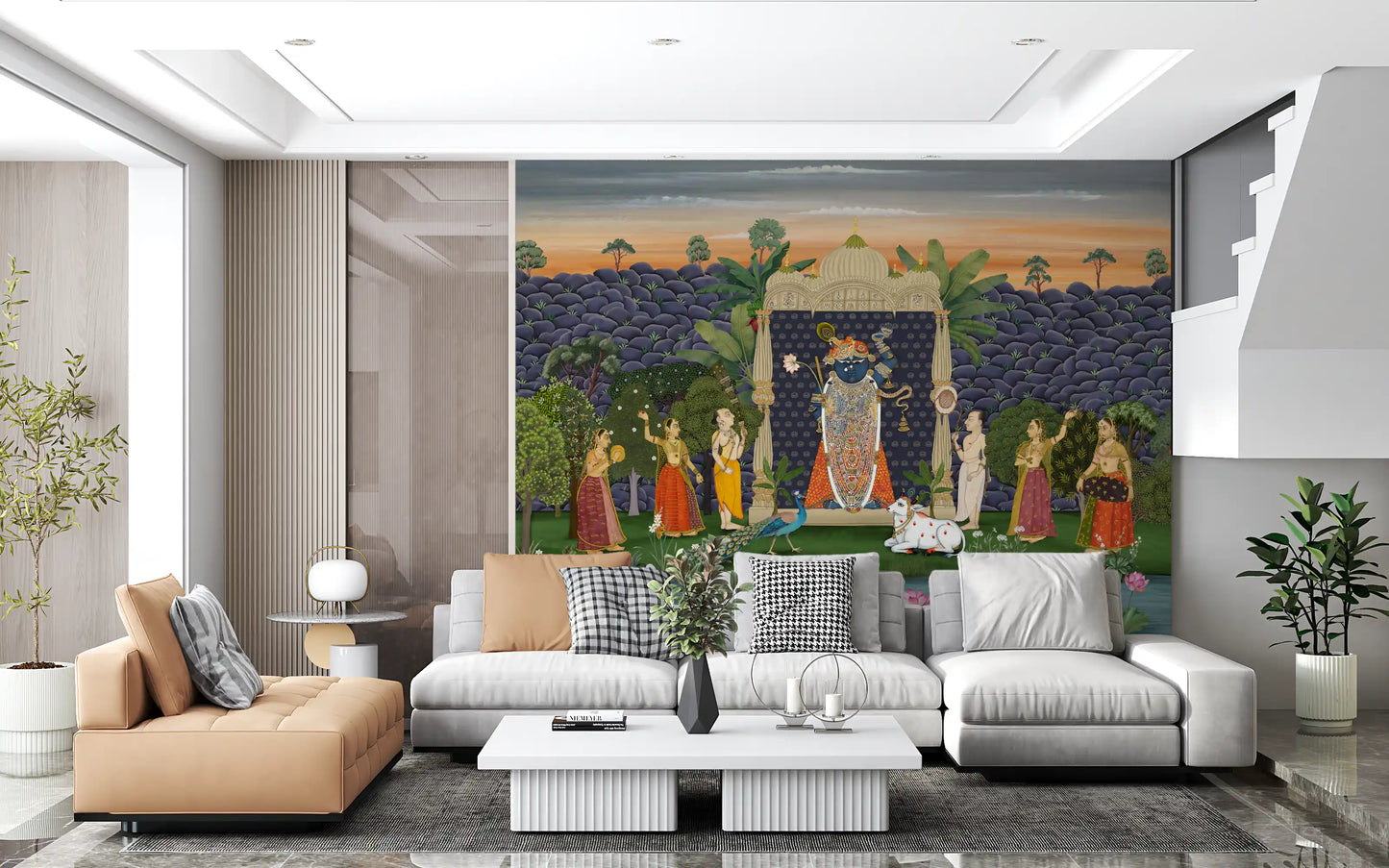 Sacred Garden: Pichwai Serenity Wall Mural