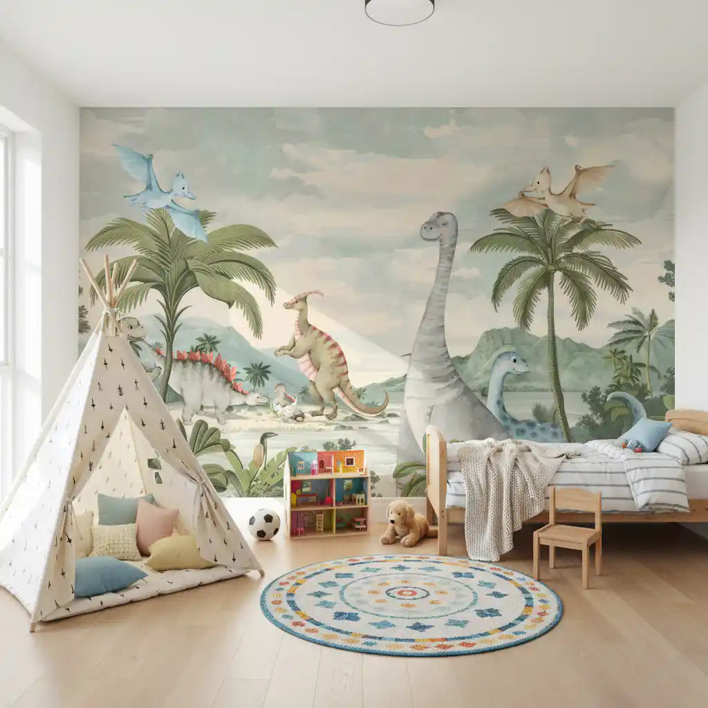 Fantazyjna tapeta ścienna Dino Świat