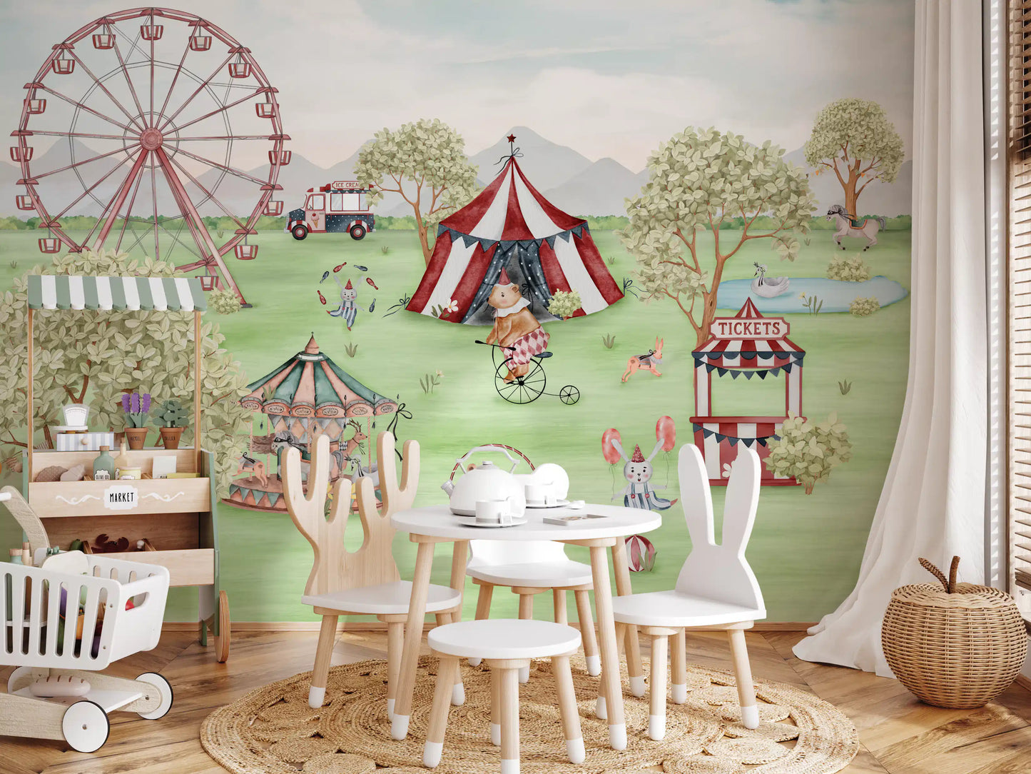 Fresque murale Carnaval Prairie Fantaisiste