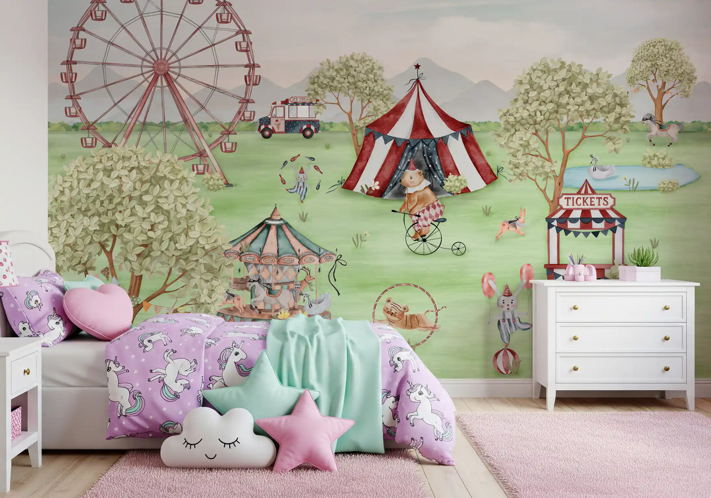 Fresque murale Carnaval Prairie Fantaisiste