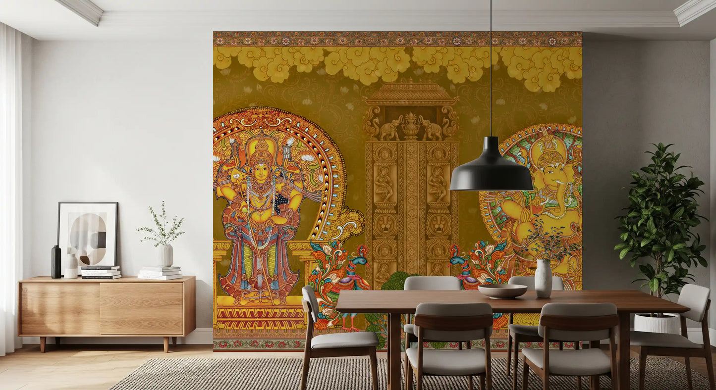Fresque murale des divinités du Kerala