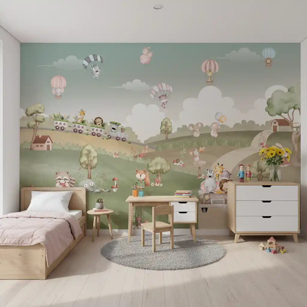 Whimsical Woodland Adventure Wall Mural