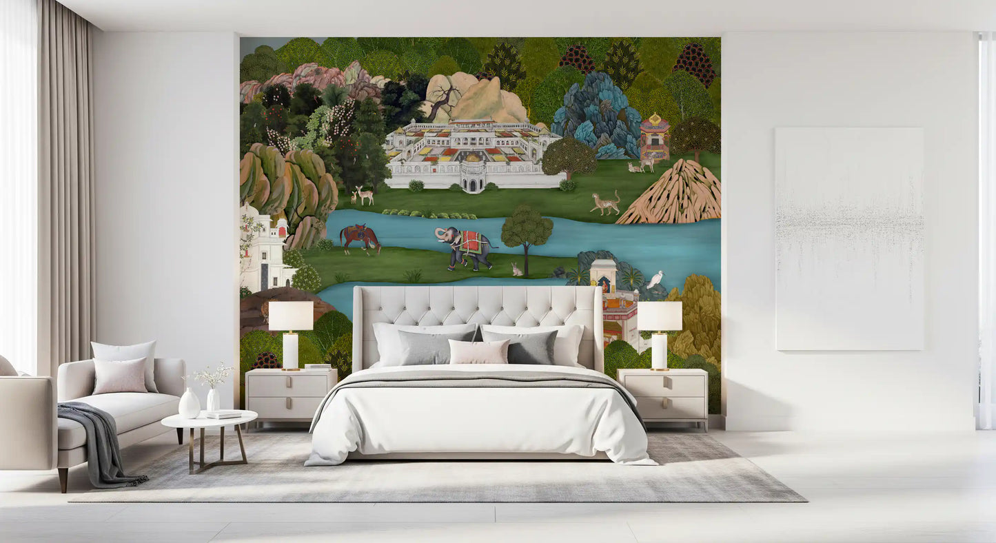 Fresque murale Paysage Oasis Moghole