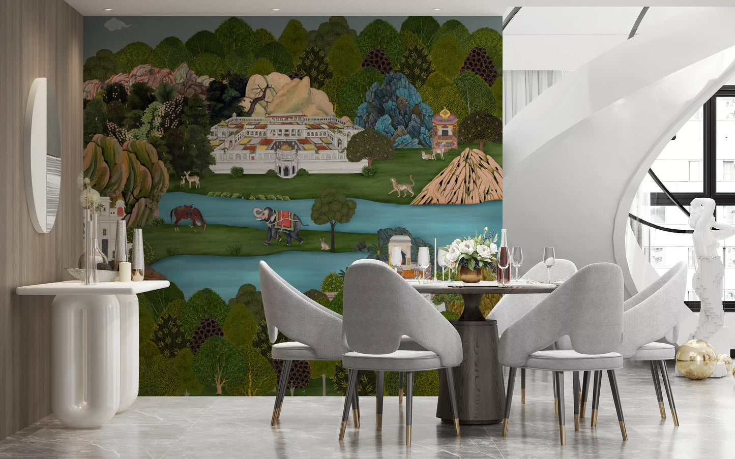 Fresque murale Paysage Oasis Moghole