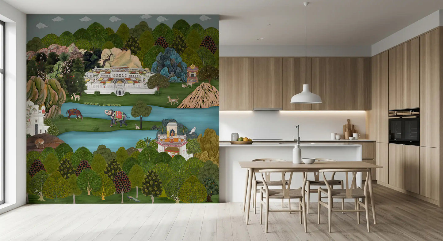 Fresque murale Paysage Oasis Moghole