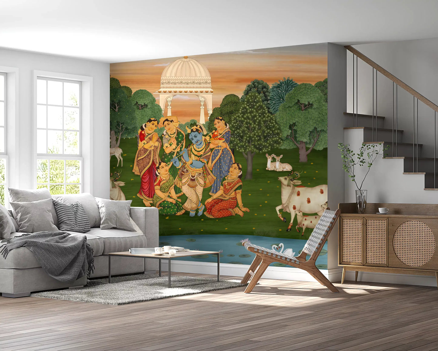 Vrindavans ruhige Melodie Wandbild
