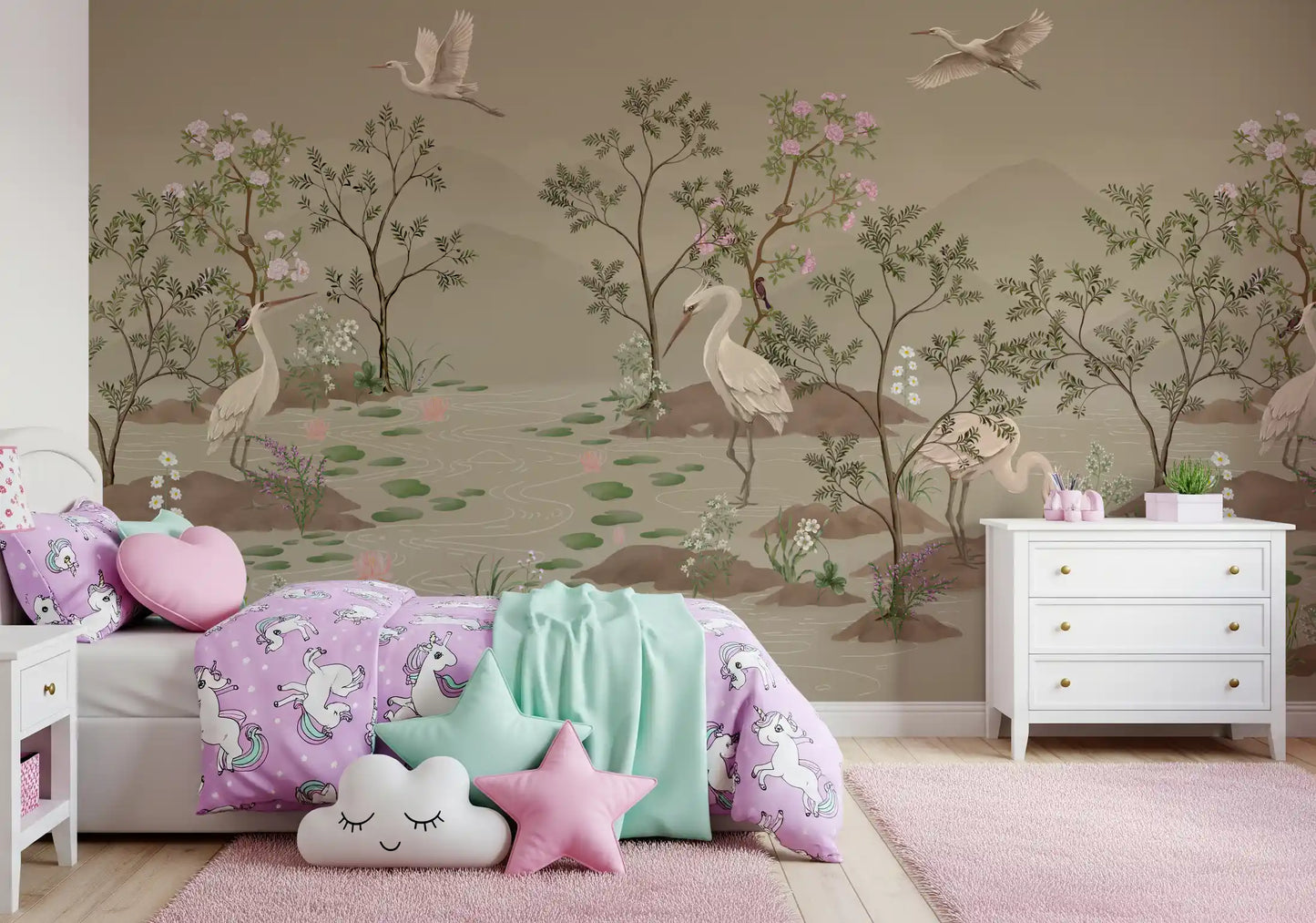 Ethereal Water Bloom Wall Mural