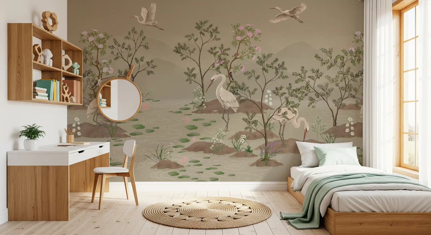 Ethereal Water Bloom Wall Mural