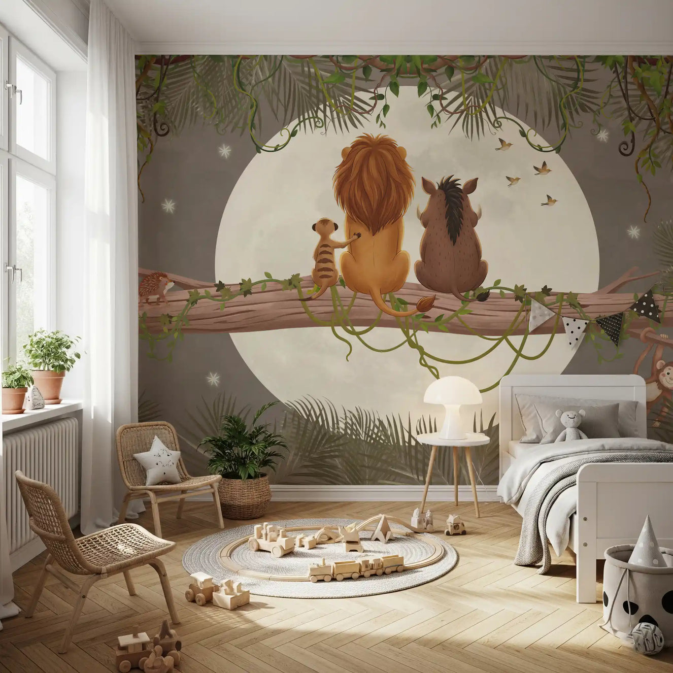 Prieteni din Jungla Luminată de Lună - Tapet Mural
