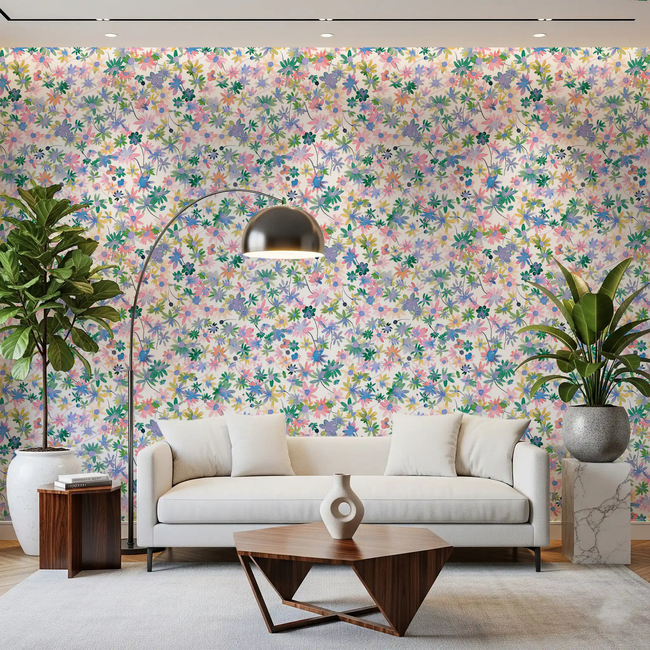 Papier peint Fleurs de Prairie Rêveuse