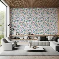 Sprinkled with daisies, a hallway gets Dreamy wallpaper colour