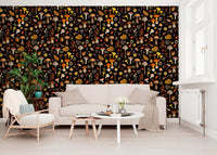 Toadstools spread through the Wild Mushrooms wallpaper in a Living room.