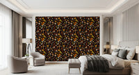 Burnt caps and acorns mark the Wild Mushrooms wallpaper a small Bedroom 