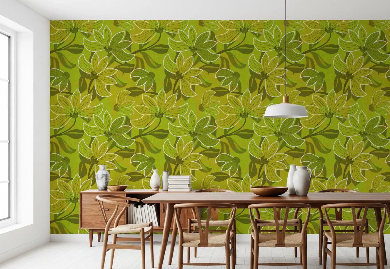Papier peint Groovy Green Bloom