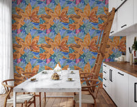 Kitchen-Dining room set with the Floral Canvas wallpaper