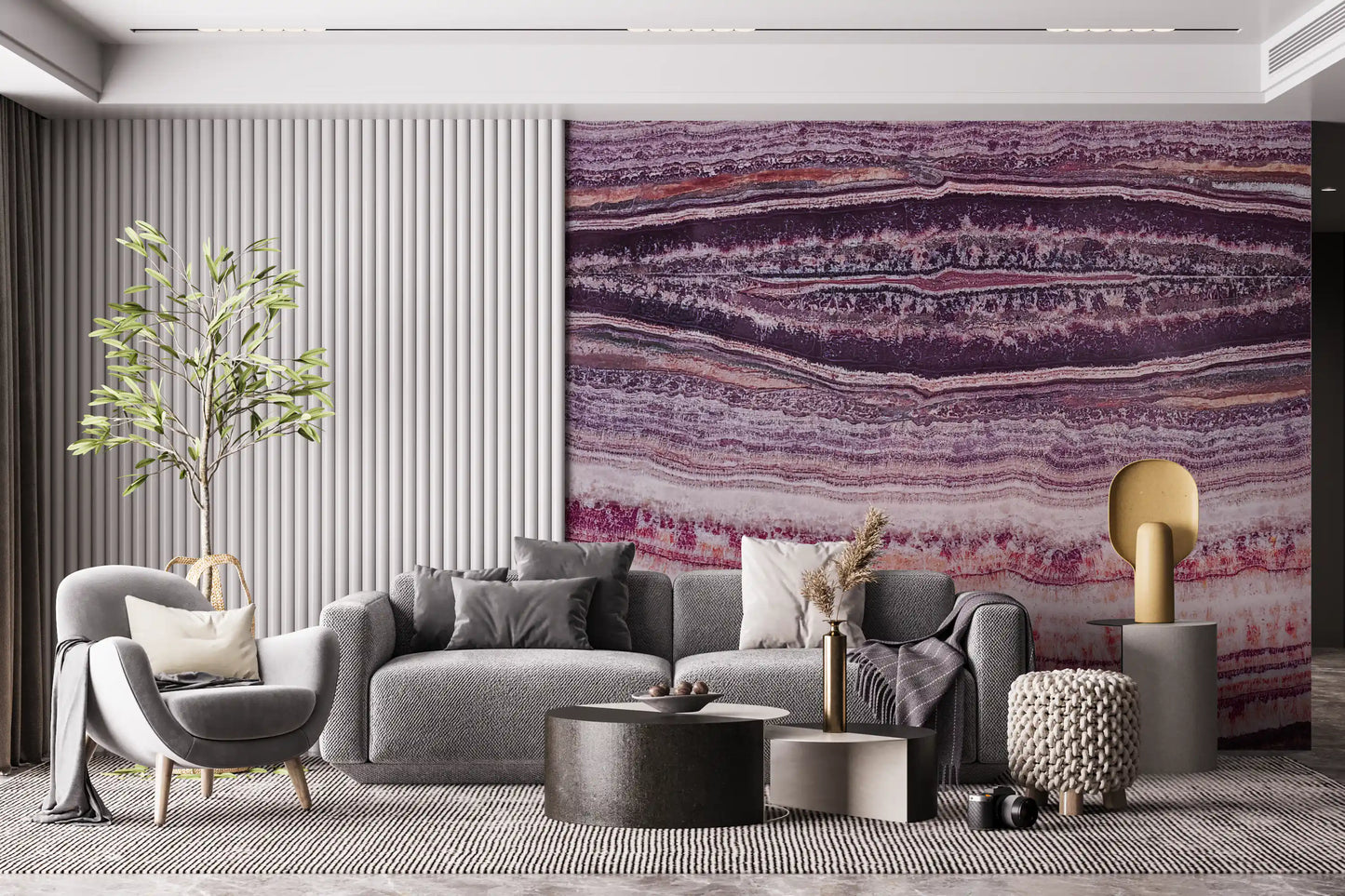 Crimson & Amethyst Strata Wandbild