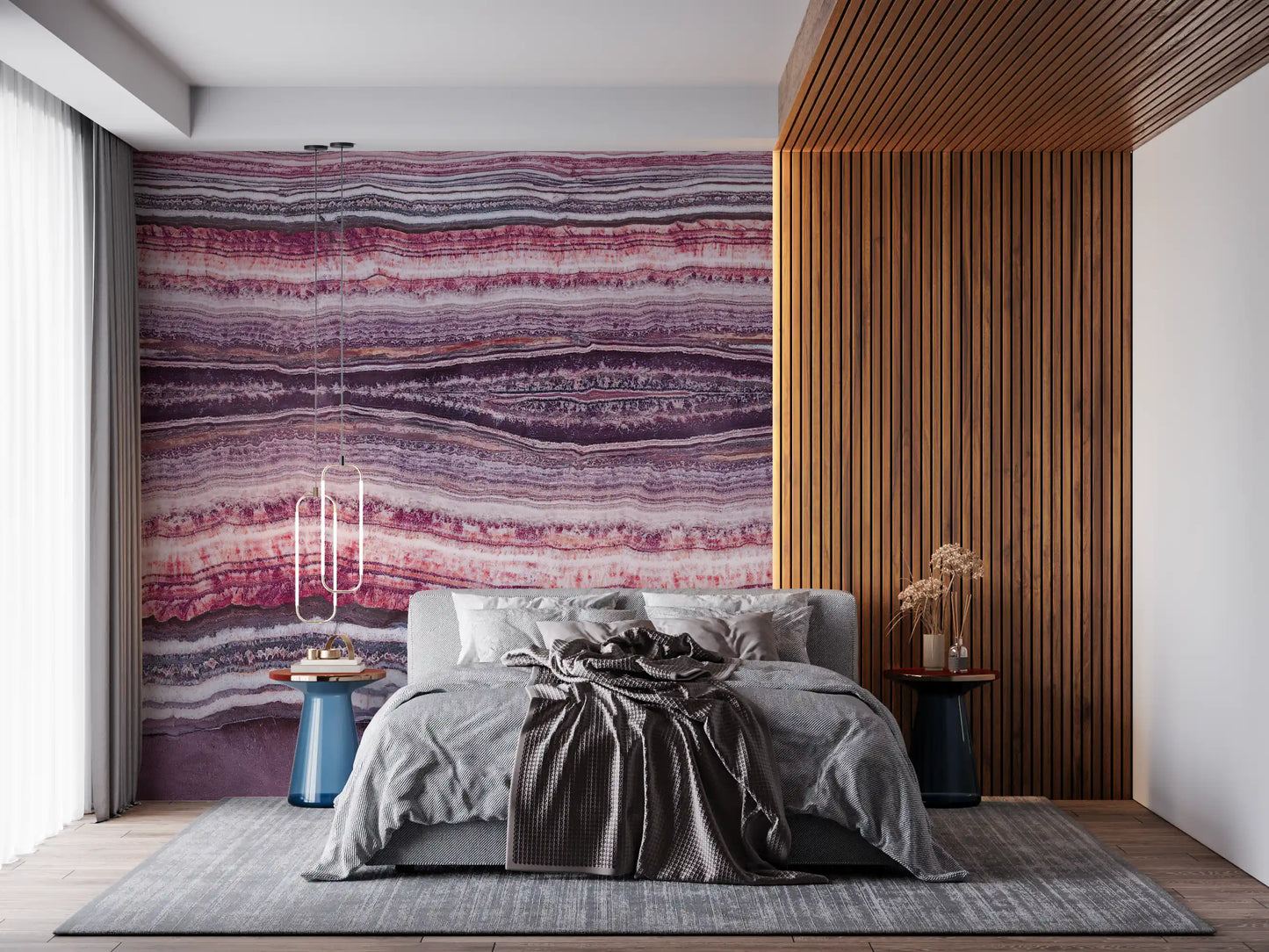 Crimson & Amethyst Strata Wandbild