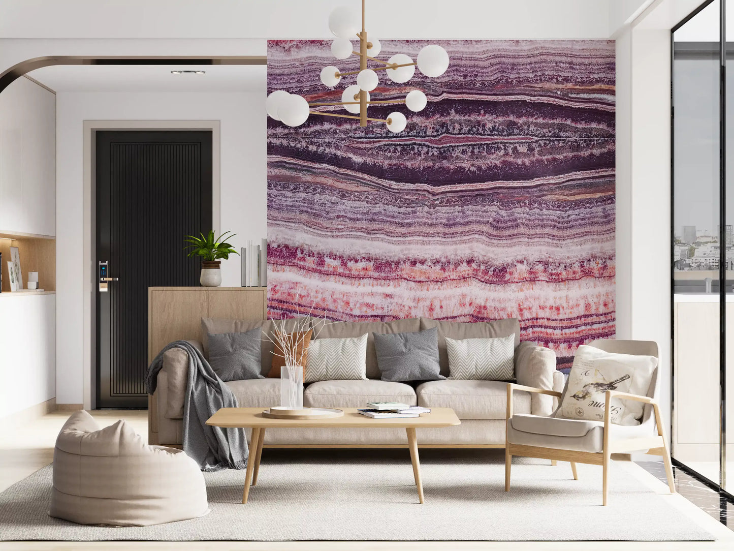 Crimson & Amethyst Strata Wandbild