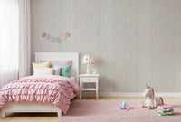 Pink kids' room with Linen Serenity wallpaper for a calm neutral 