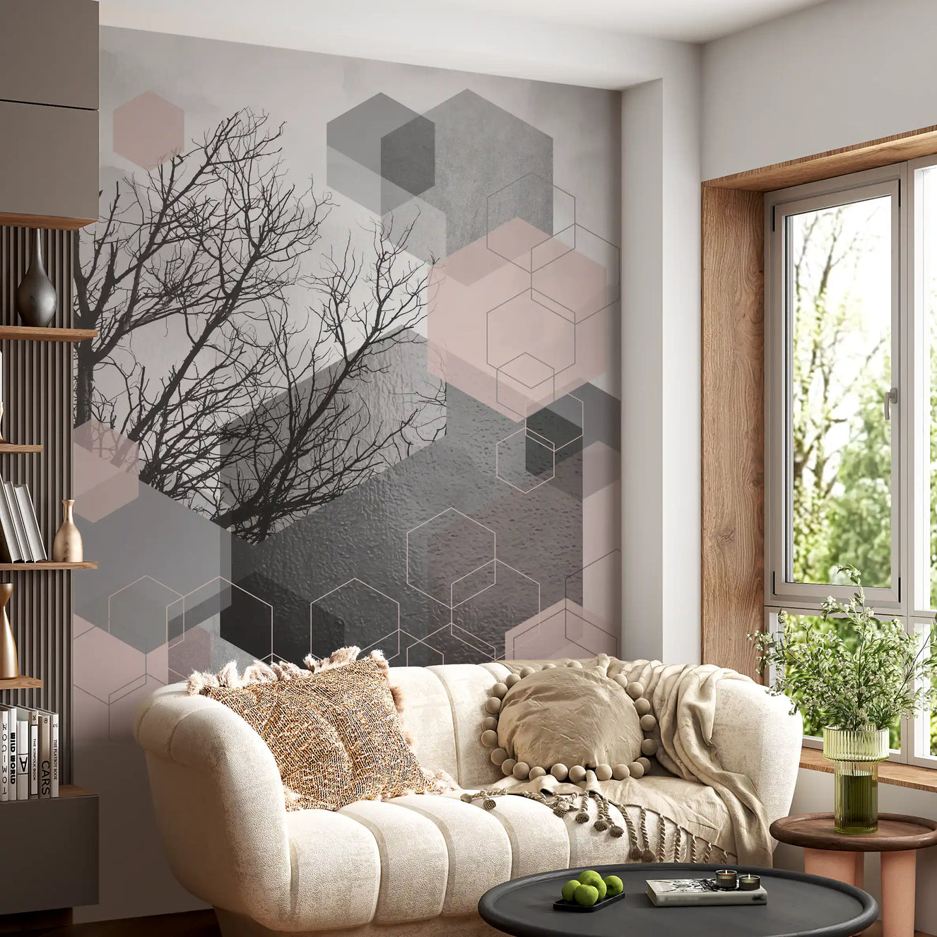 Blush Horizon: Geometryczny Las2 Fototapeta
