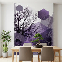 Dining room with Shadowed Geometry wall mural