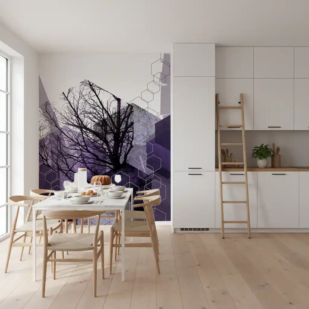 Geometryczna zasłona Arbor - mural ścienny