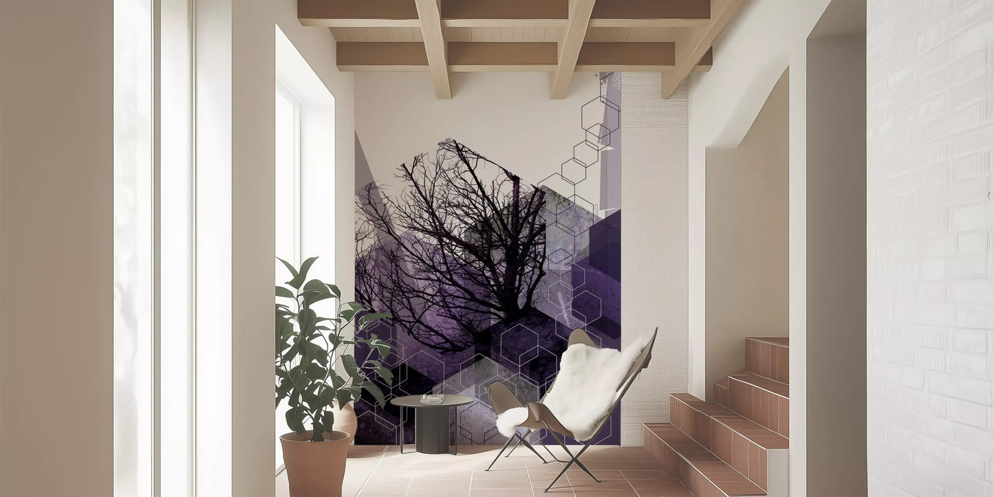 Geometryczna zasłona Arbor - mural ścienny