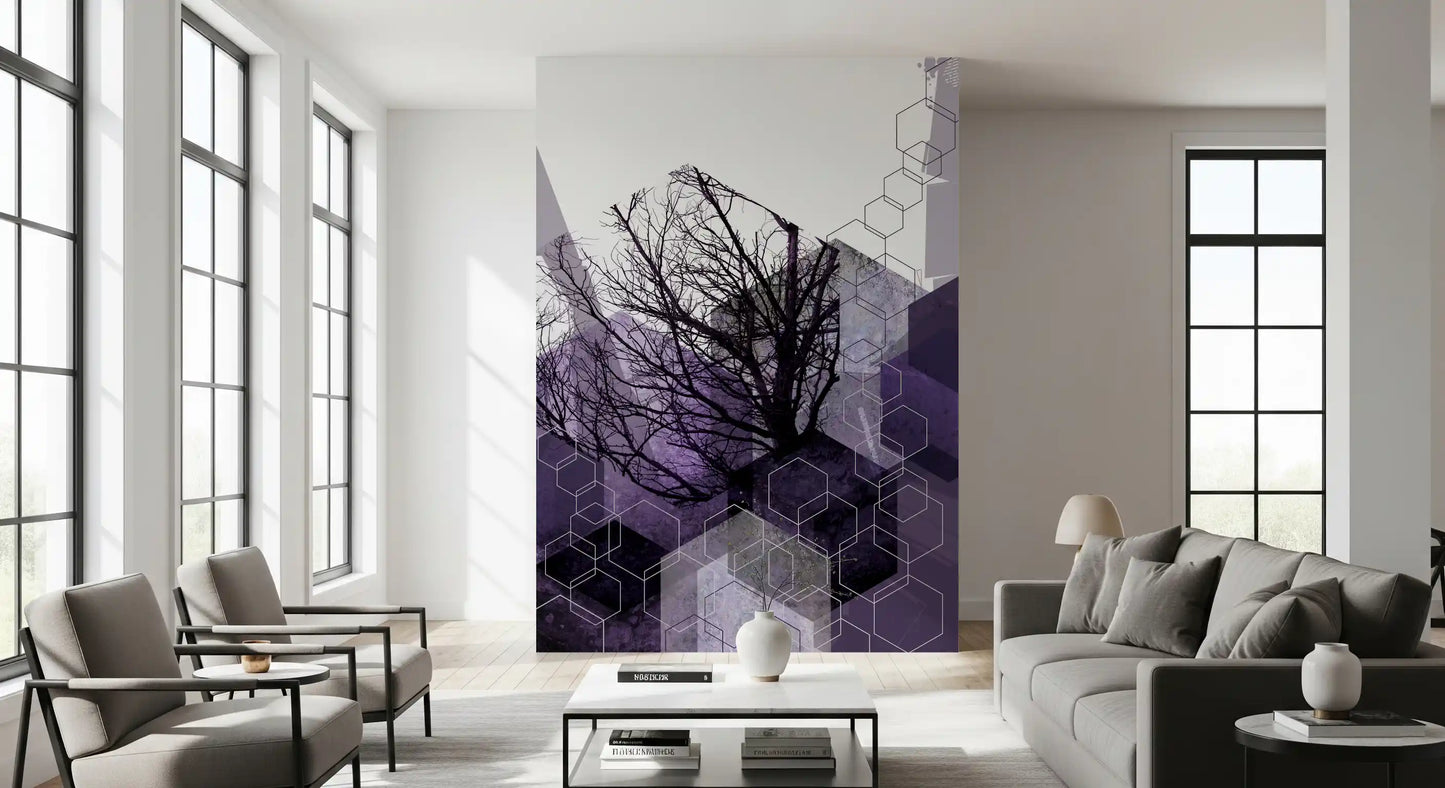 Geometryczna zasłona Arbor - mural ścienny