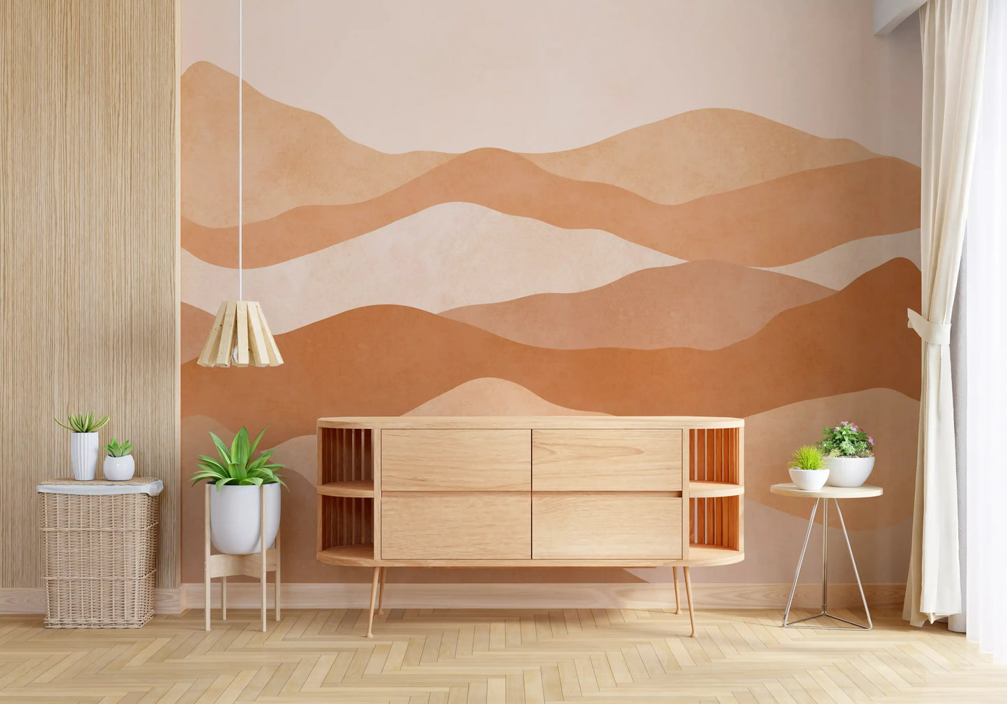 Warmes Terrakotta-Hügel Wandbild