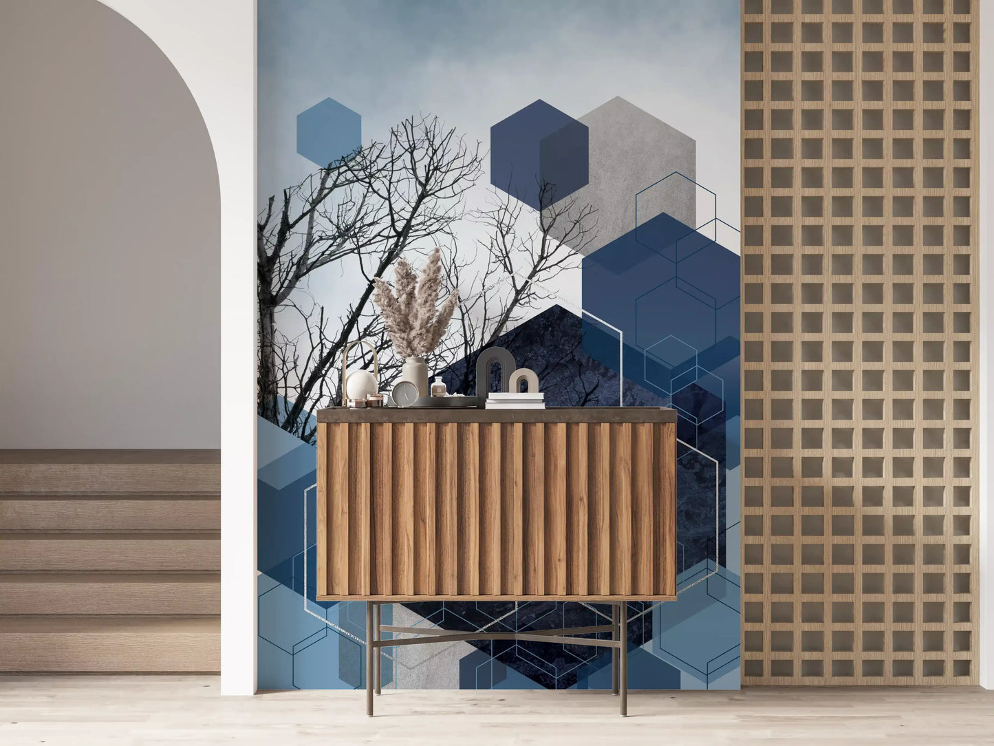 Geometrisk Skyomfavnelse Veggmaleri