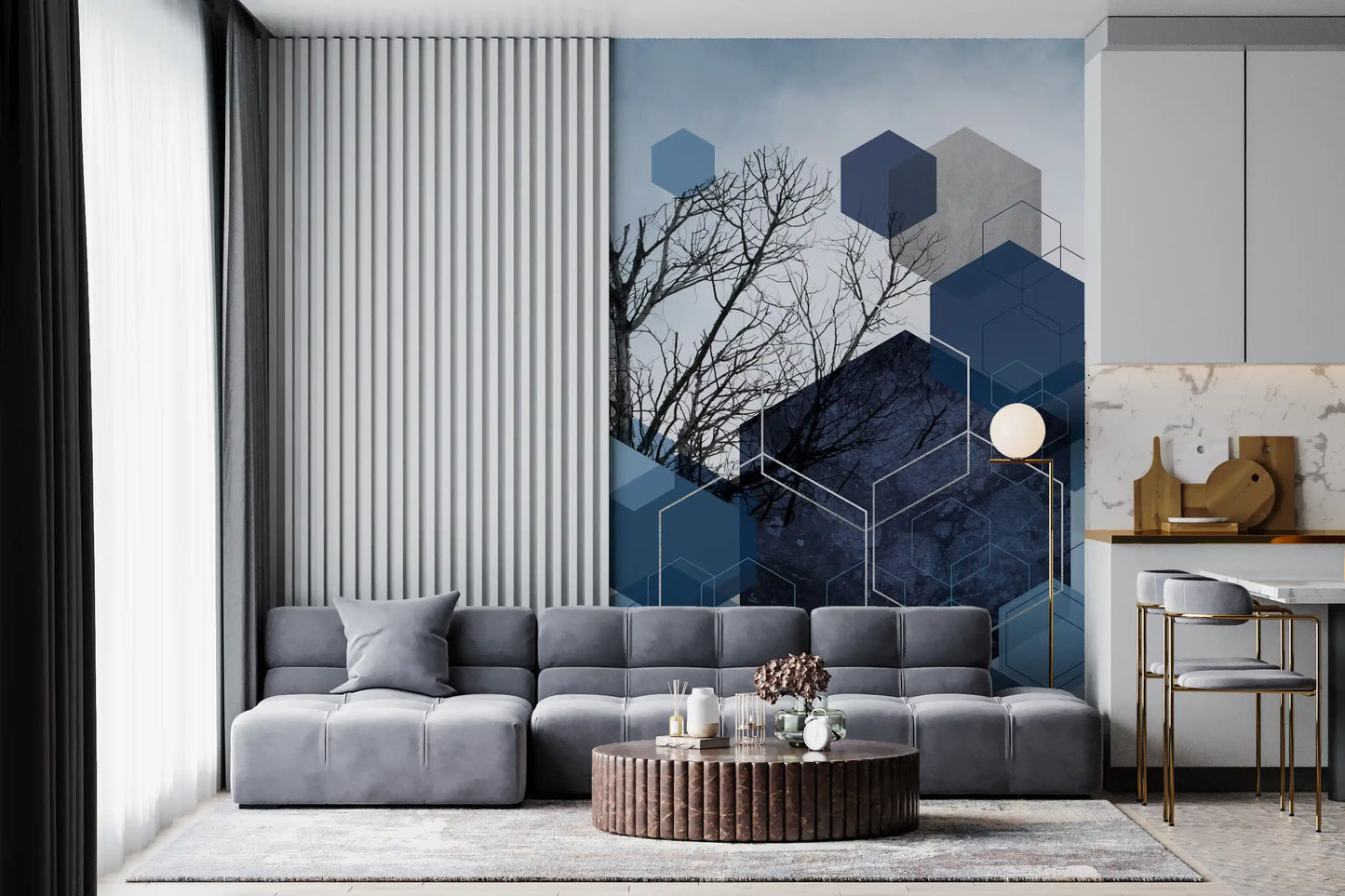 Geometrisk Skyomfavnelse Veggmaleri
