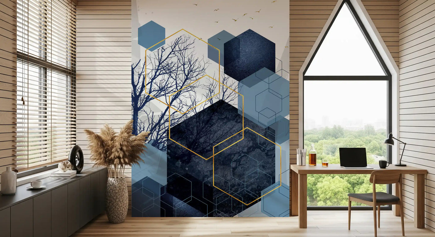 Azure Geometry Wandmuurdecoratie
