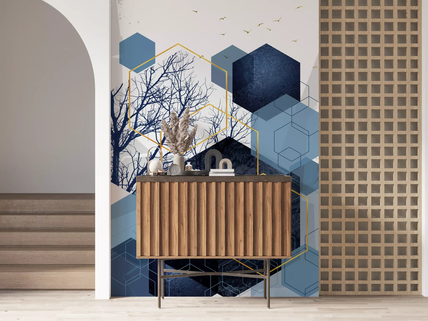 Azure Geometry Wandmuurdecoratie